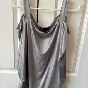 INC Silver Metallic XXL Top